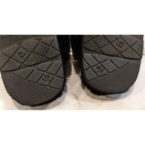 Women's Bearpaw Loki II Scuff Slipper Black Quilted Velvet Real Shearling Size 6 - Picture 8 of 8